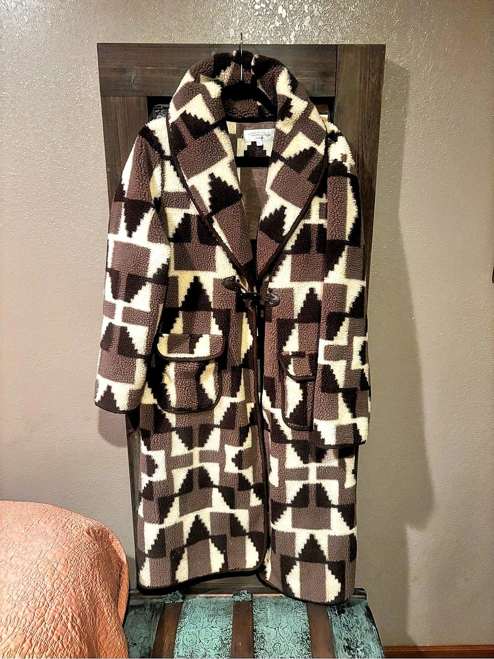 Tasha Polizzi Becket Southwestern Print Sherpa Blanket Coat Sherpa Blanket Coat